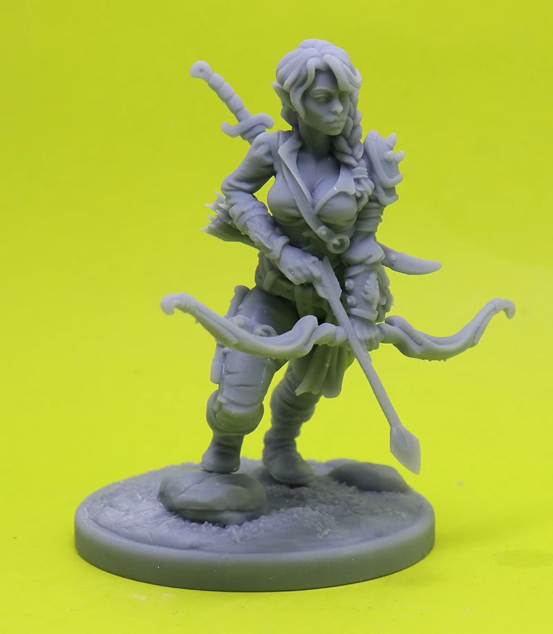 1/24 75mm Resin Model Female Girl Archer Hunter Figure Miniatures Sculpture Unpainted RW-047