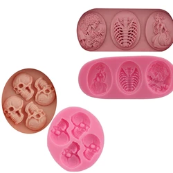 1 pçs resina uv jóias silicone líquido molde 3d crânio punk resina encantos pingente molde para silicone resina molde para fazer jóias