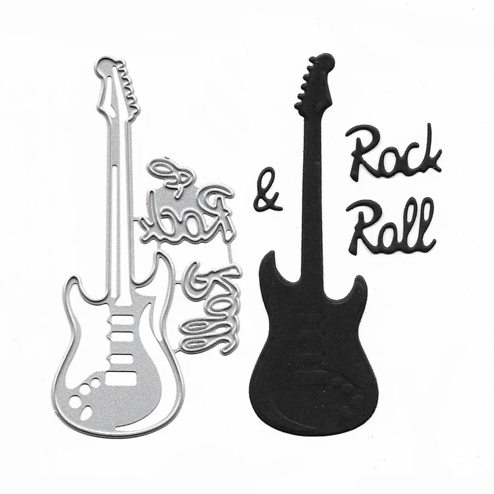 

Rock Guitar Dies for Diy Scrapbooking Knives Embossing Stencil Cutting Dies Mold Cut Metal Scrapbook Set Templates