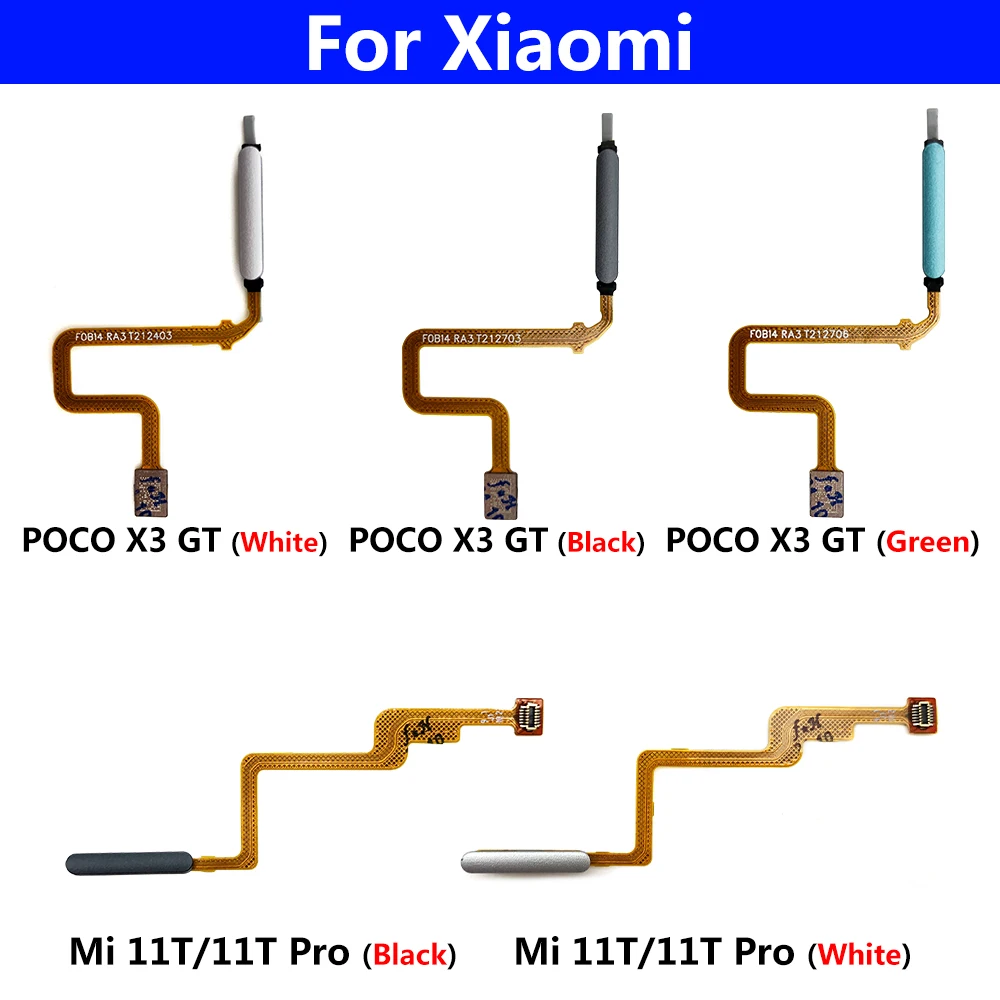 

10Pcs/Lot, Fingerprint Scanner For Xiaomi Mi 11T Pro / Poco X3 GT ID Home Button Fingerprint Menu Return Key Sensor Flex Cable