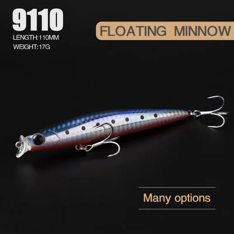 Fishing Accessories Lure Minnow Weights 17g 110mm Flaoting Topwater Bait Pesca Carpe Equipment Isca Artificial Mino Baits Leurre