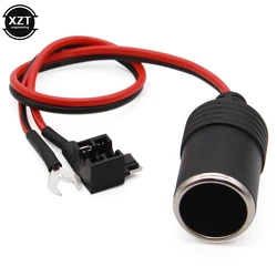 Hot Sell 1PC Pure Copper Car Cigarette Lighter Charger Cable Female Socket Plug Connector Adapter Cable Fuse