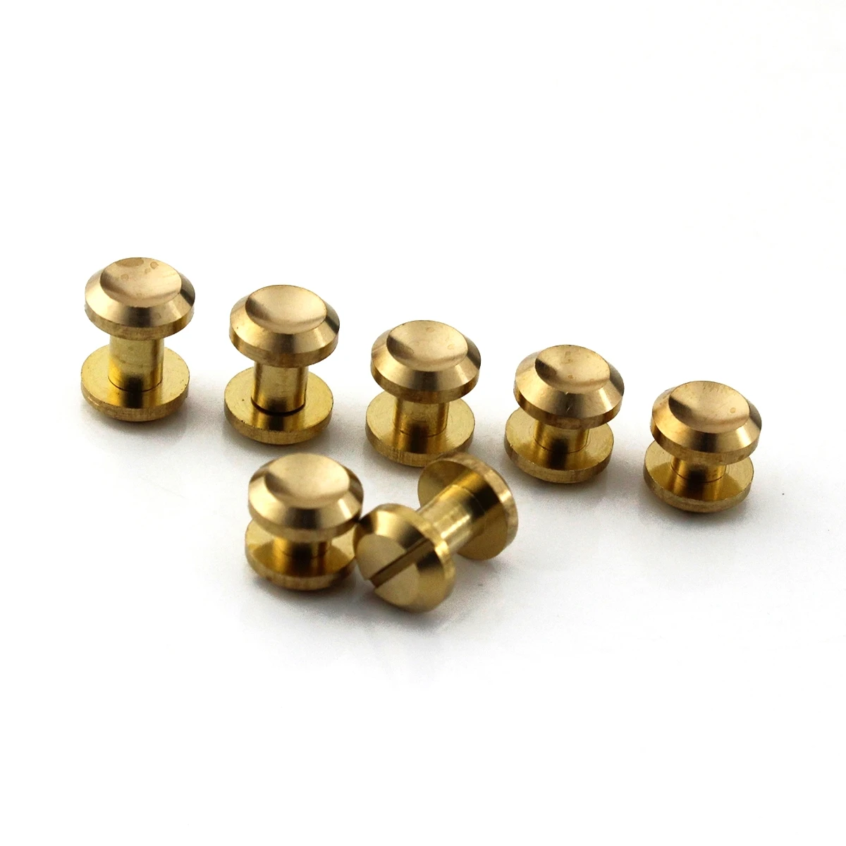 10pcs Solid Brass Concave Head  Binding Chicago Screws Nail Rivets for Photo Album Leather Craft Studs Belt Wallet Fasteners