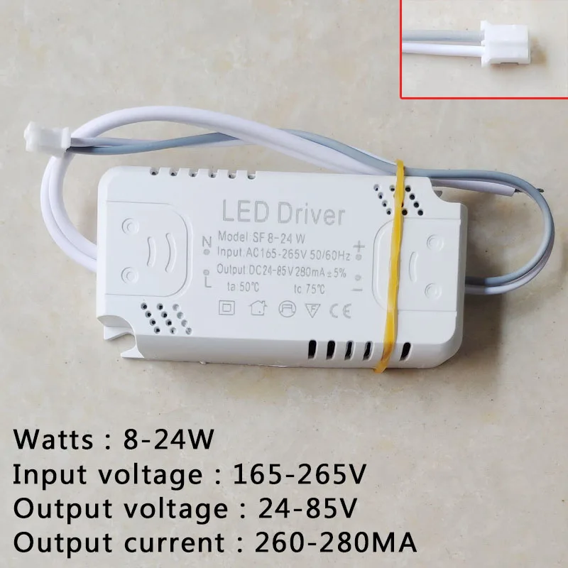 Adaptateur de pilote LED pour éclairage LED AC165-265V non isolant pour remplacement de plafonnier LED 8-24W 30-50W 60-80W