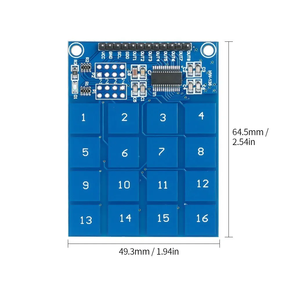 Ttp229 16 canais módulo de interruptor de toque capacitivo sensor de toque digital módulo de sensor de toque placa pcb