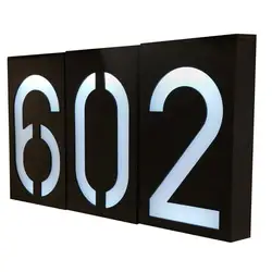 Solar Powered 0-9 LED Light House Address Number Street Road Doorplate Wall Lamp Home Door Address Plate