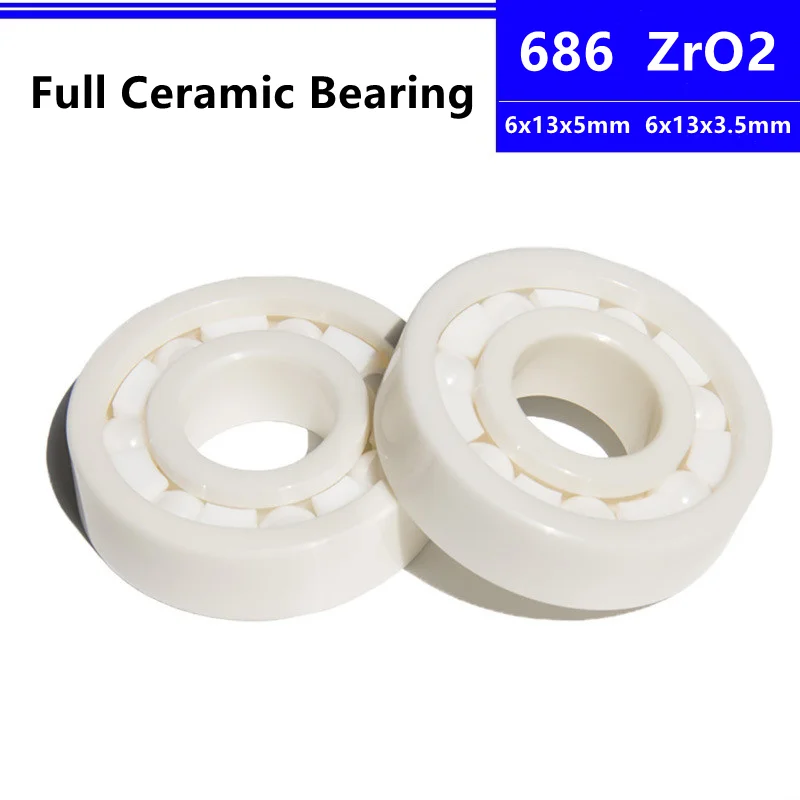 

4pcs/10pcs ZrO2 Ceramic bearing 686 6x13x5mm 6x13x3.5mm Zirconia Full ceramic Ball Bearing 6*13*5 mm 6*13*3.5 mm