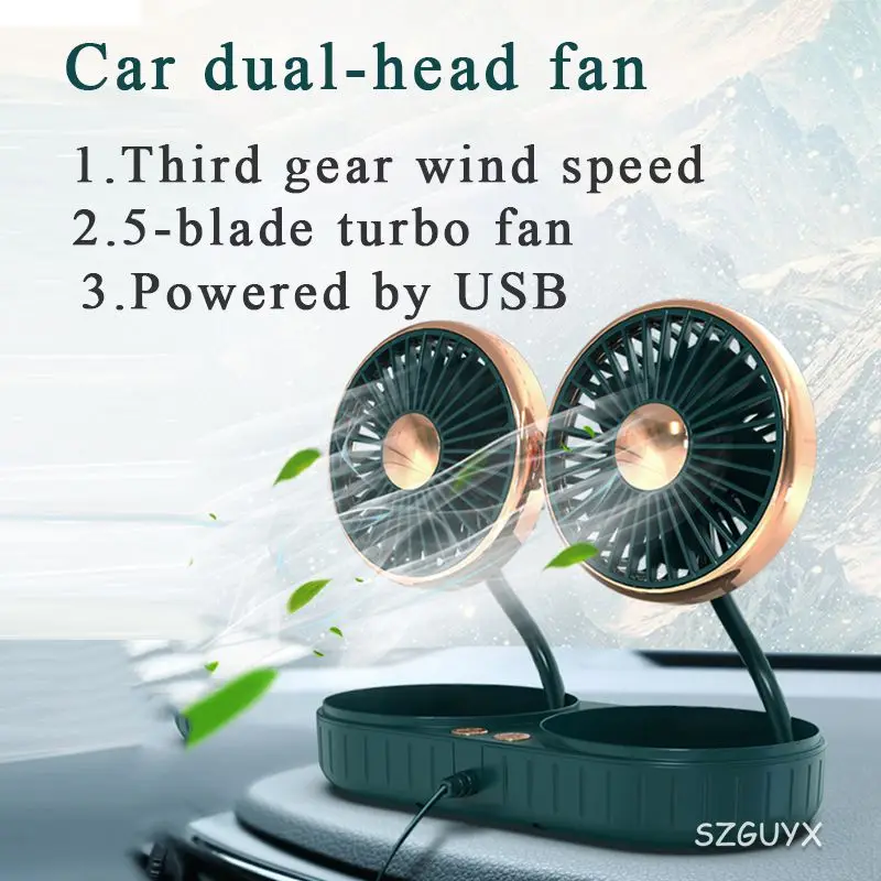 

12V-24V USB Car Fan for Dashboard Air Circulation Fans ABS Three Speeds Summer Cooling Fan High Airflow Fan in Summer Accessori