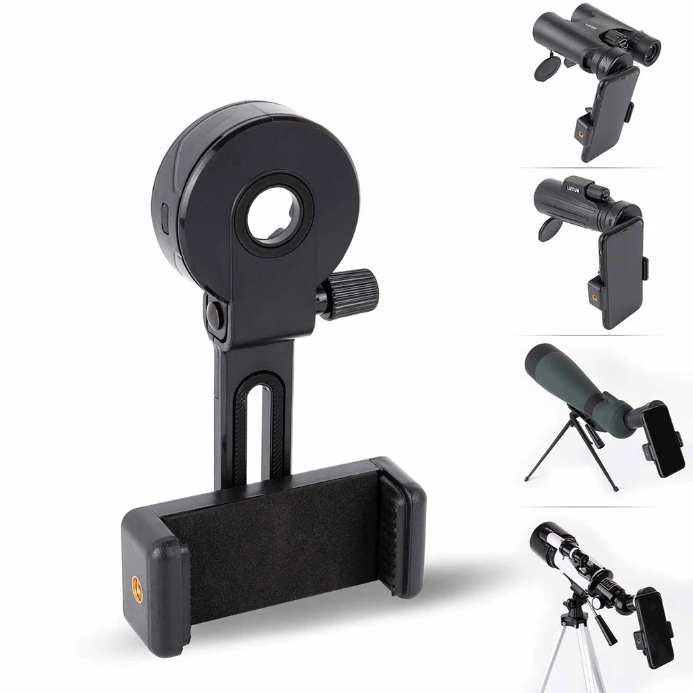 Upgrade Universal Cell Phone Adapter Bracket Clip Mount Soft Rubber Material for Binocular Monocular Spotting Scope Telescope