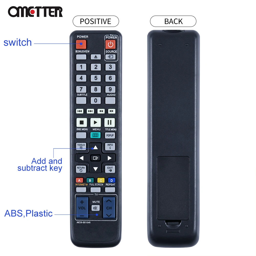 AK59-00104R Suitable for Samsung DVD Remote Control Blu Ray Player BD-C5500 BD-C7500 BD-C6900 BD-C5300 BD-5500C