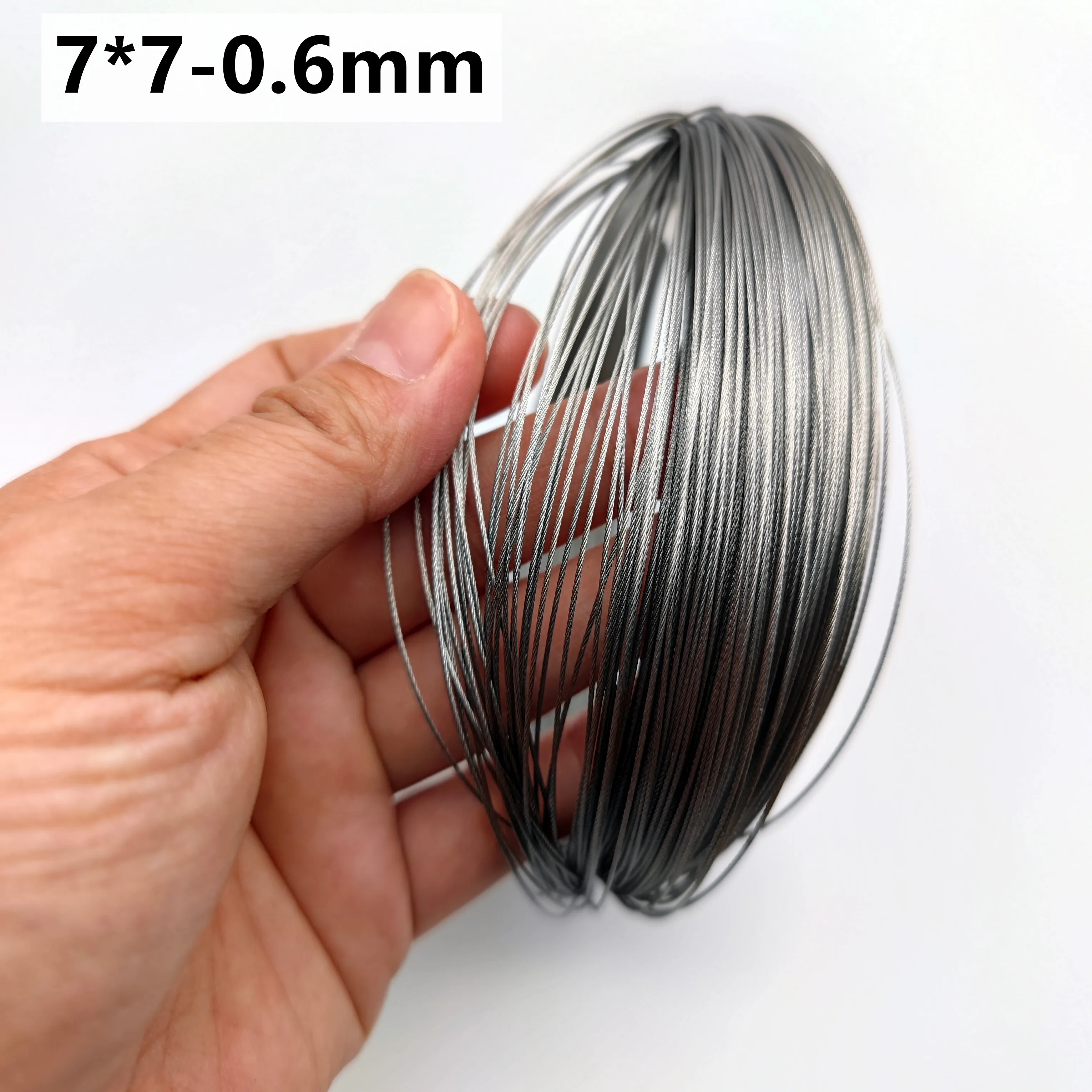 50M/100M 0.6mm Diameter 7X7 Construction 304 Stainless steel Wire rope Alambre Softer Fishing Lifting Cable