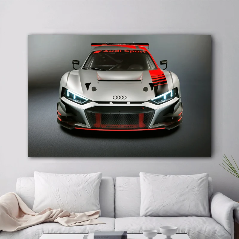 سيارات السباق الخارقة Audis R8 LMS GT3 سيارات السباق سيارات الرياضة ملصقات فنية للحائط ومطبوعات لوحات قماشية ديكور منزلي عصري