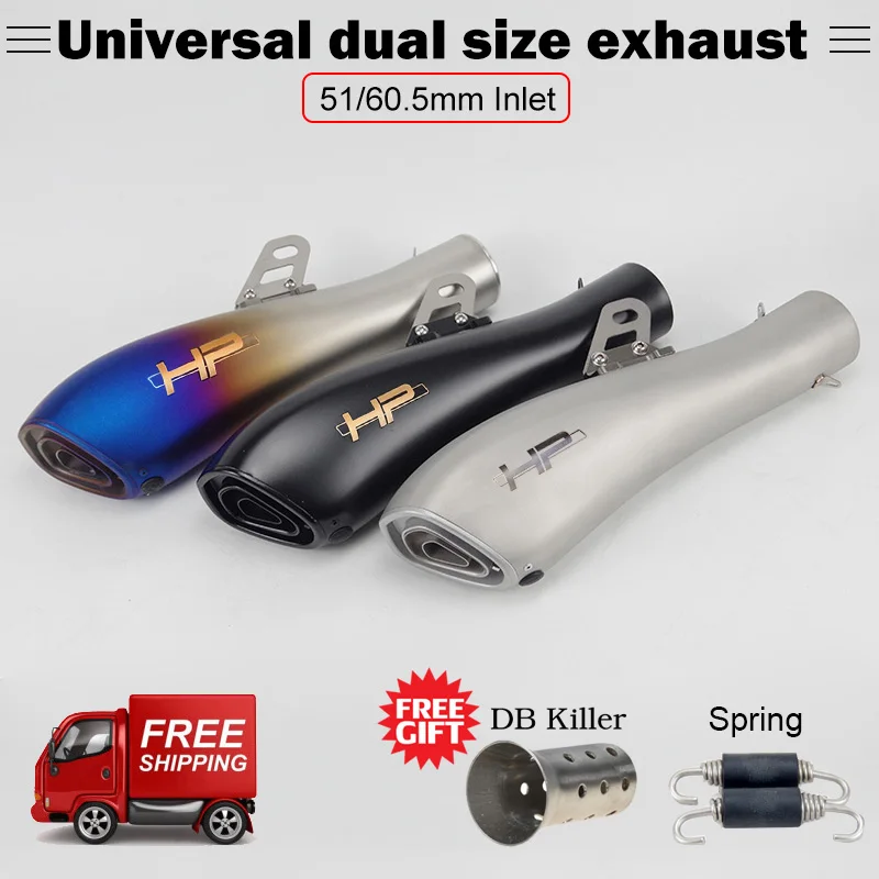 

Free shipping 60.5/51mm Universal Motorcycle exhaust muffler DB killer right left escape for Kawasaki Z1000 1900 S1000rr R6 R1