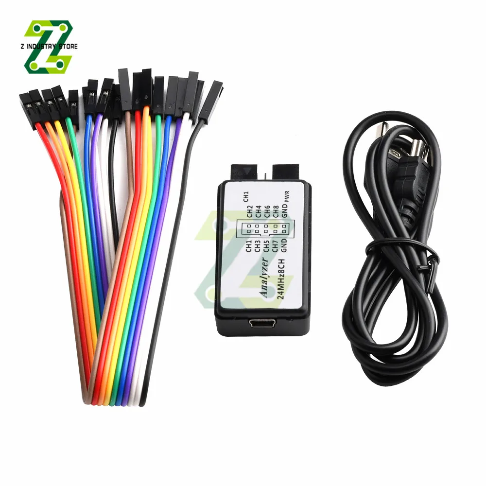 Analisador de Lógica Usb Portátil 24m 8ch Canais Depurar Ferramenta de Medição Upload de Dados