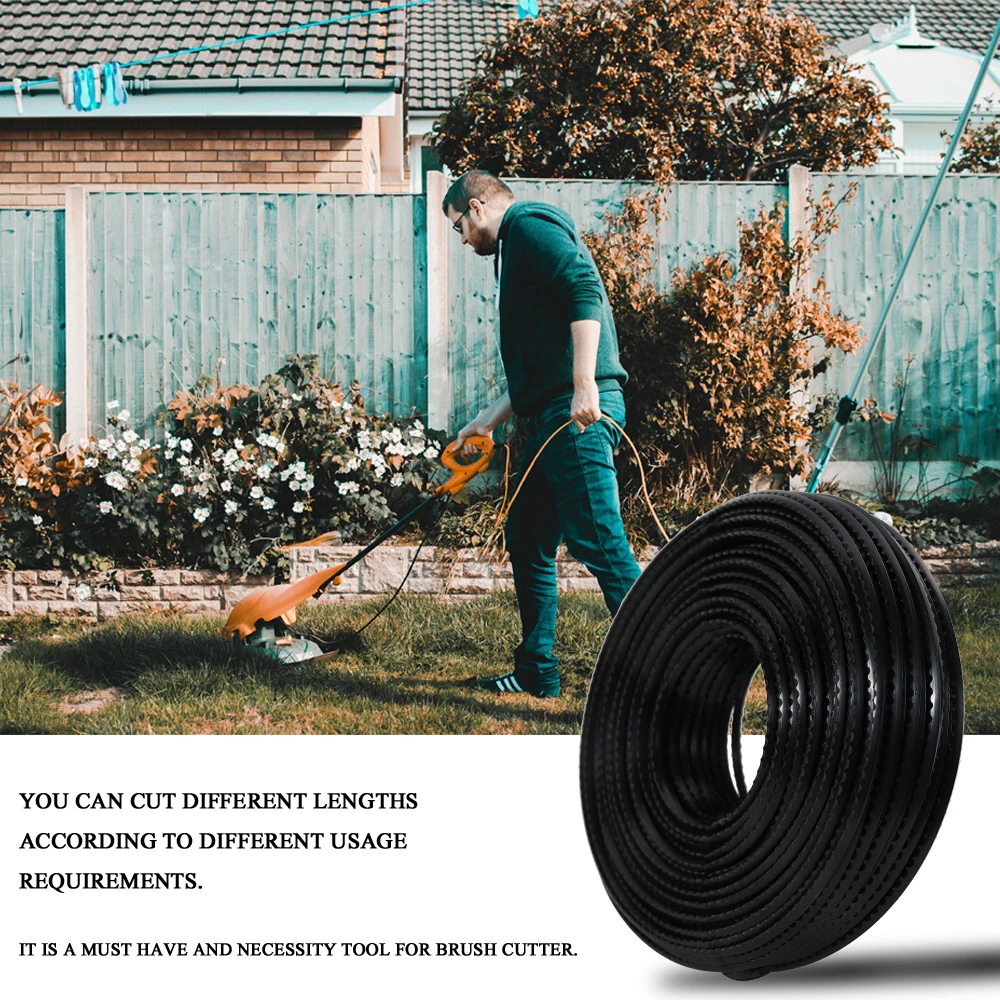 3.0mm 60 Meters Professional Fine Quality Nylon Sawtooth Trimmer Rope Brush Cutter Strimmer Line Mowing Wire Lawn Mower Tool