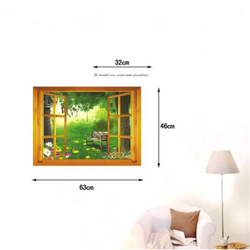Vintage window 3D wall sticker living room bedroom wall decoration art mural   home decoration accessories Home Decoration