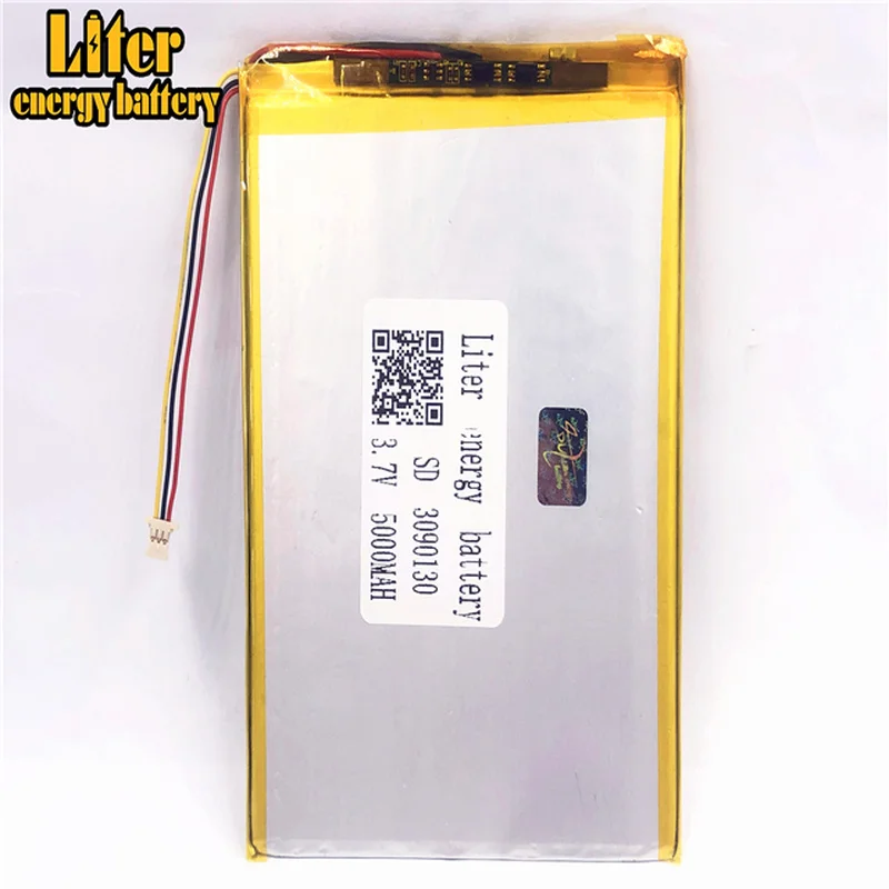 1.0MM 3pin connector li-po 3.7 V 3090130 5000mah Rechargeable li-polymer battery Tablet PC Battery