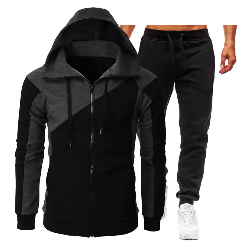 

New Autumn Winter Men's Casual Sportswear Tracksuits 2 Piece Sets Men's Clothes Hoodies+Pants Sets Male Hip Hop Coat Jackets