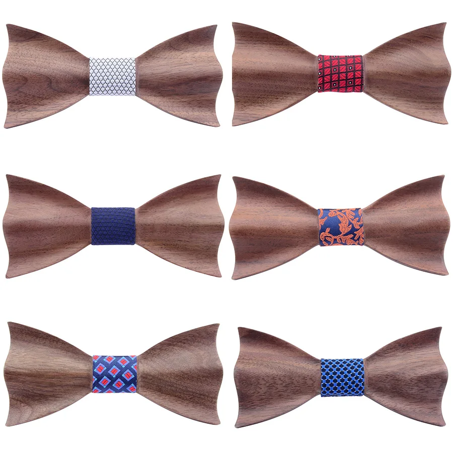 Neue Mode 3D Holz Bogen Krawatte Für Männer Rot Navy Seide Baumwolle Holz Bowtie Anzug Damen Business Hochzeit Zubehör Geschenke krawatten