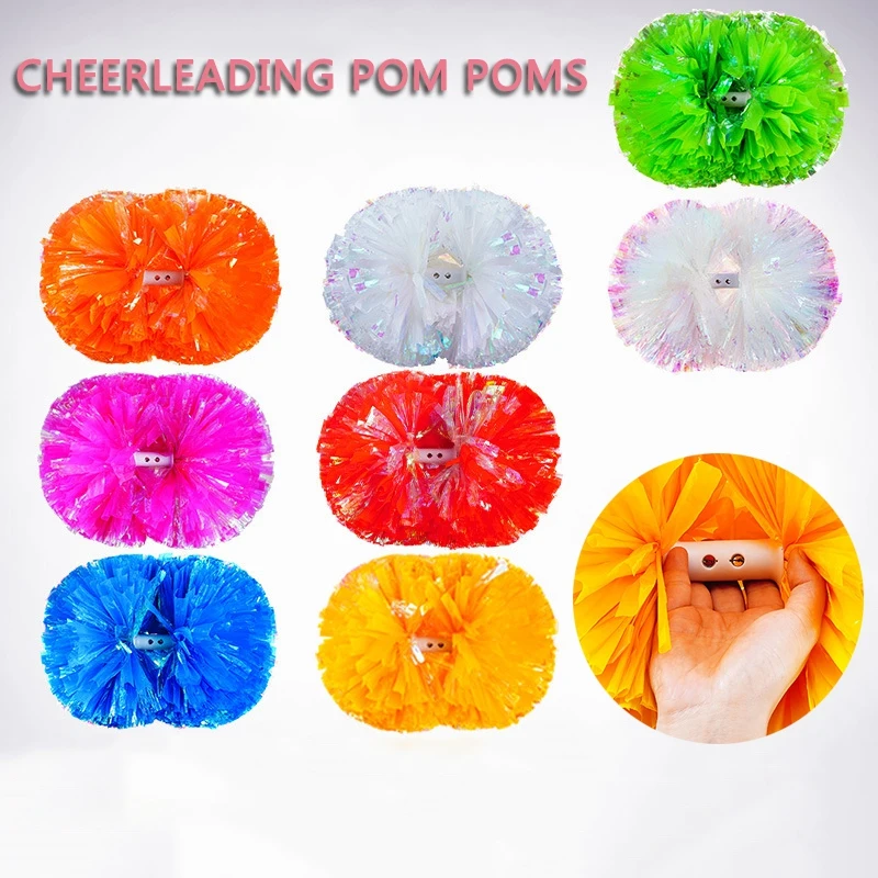 2pcs Flower Aerobics Flower Balls Cheerleading Pom Poms With Strengthening Majorettes Hand  For Cheering Sports Team Spirit