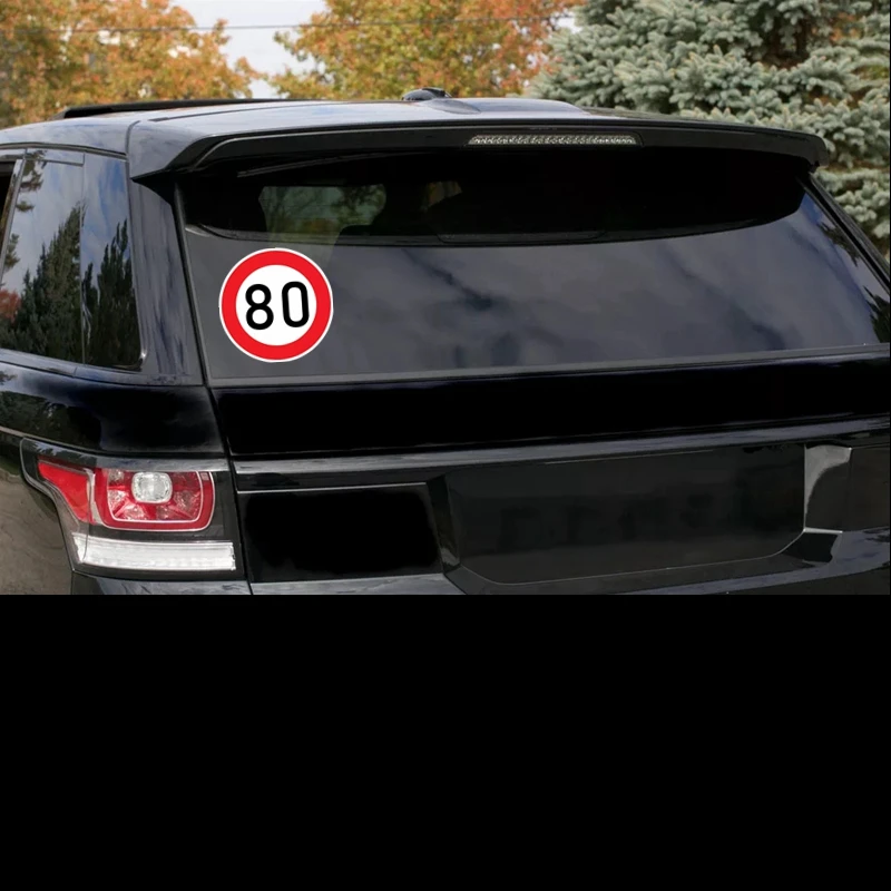 B-0075# Speed Limit (80 km), Ø 16 cm Self-adhesive Decal Car Sticker Waterproof Auto Decors