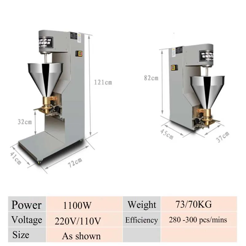 آلة تشكيل كرات اللحم العمودية الأوتوماتيكية المصنوعة من الفولاذ المقاوم للصدأ عالية الجودة