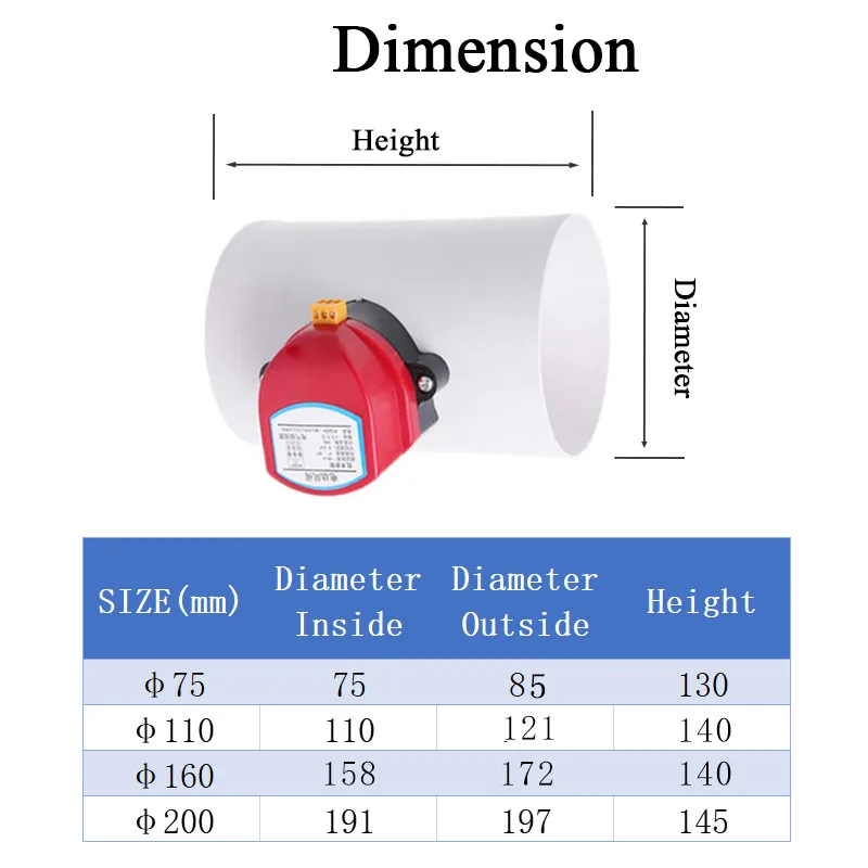 110mm plastic motorized damper valve HVAC electric air valve duct solenoid check valve for 4 inch ventilation 220V 12V 24V