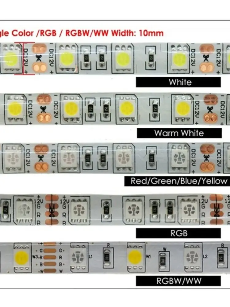 impermeavel flexivel rgb led light strip fita lampada fita tv backlight branco quente 5050 dc 12v 24v 60 leds mled m 01