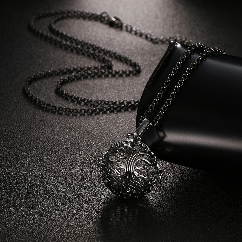 Mexico Music Ball Tree of Life Cage Pendant Vintage Aromatherapy Necklace Essential Oil Diffuser Perfume Locket Pregnant Jewelry