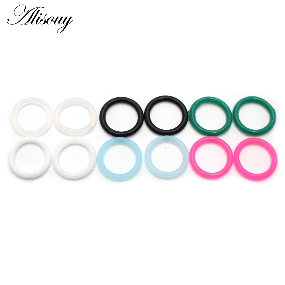 Alisouy 100pcs Rubber Silicone Seal Circle O-Rings Switch Dampeners Industrial Crafts DIY Jewelry For Ear Taper Expander Tunnels