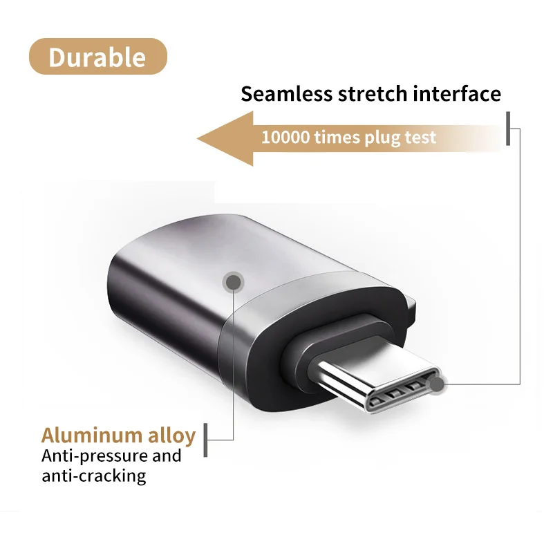 Адаптер USB C OTG Быстрый адаптер USB 3.0 к Type C для MacbookPro-Xiaomi-Huawei Mini USB-адаптер Type-C OTG Кабель-конвертер