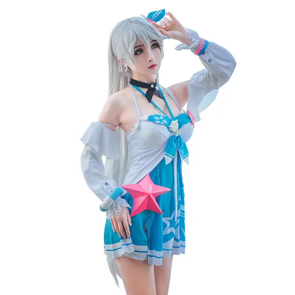

Game Honkai Impact 3 Cospaly Costume Sweety and Cute Swimsuit Halloween Dress Full sets A