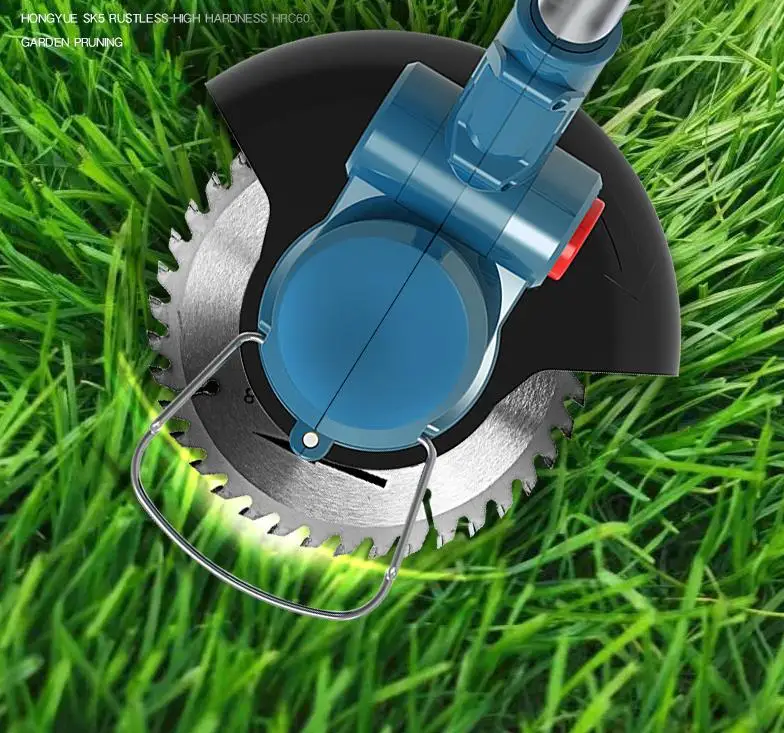 Cordless electric lawn mower 450W lawn mower weeds brush length adjustable knife garden tools 18V lithium ion battery