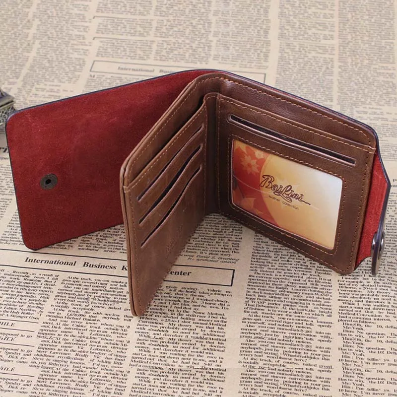 Fashion New Fashion Sale Designer Men Wallets 4 Patterns Classic Hasp Casual Brown ID Credit Card Holders Purse Wallet For Men