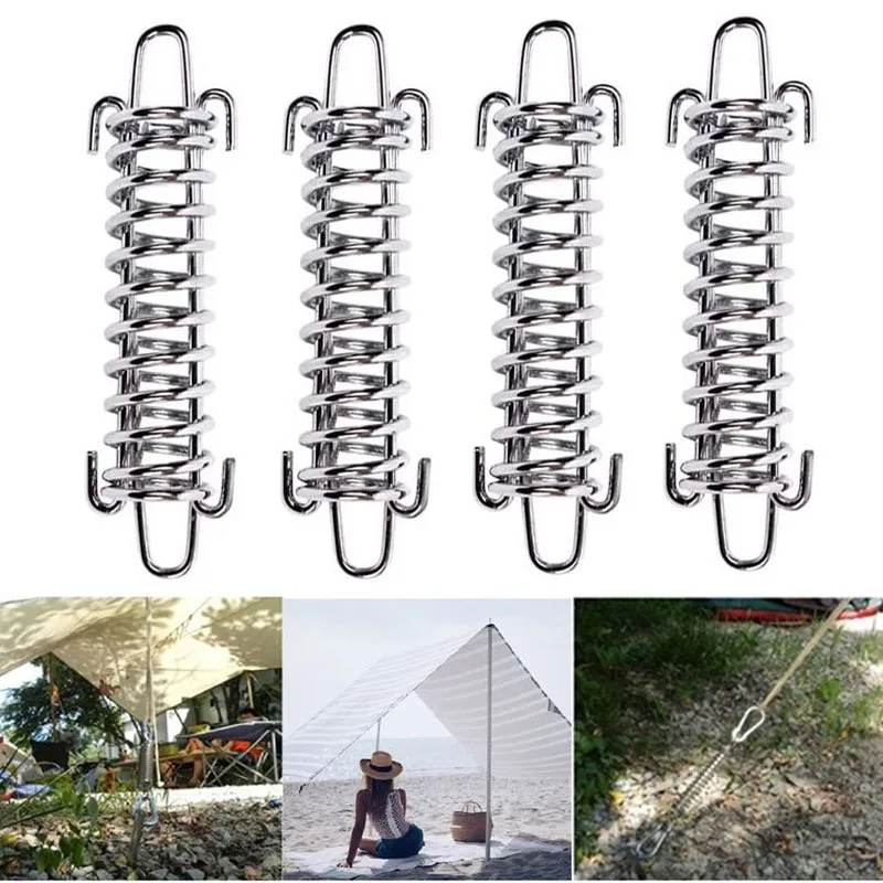 Camping Tent Spring Buckle Set Premium Porch Swing Spring Awning Rope Tensioner for Tarps Tents Wire Racks Camping Accessories