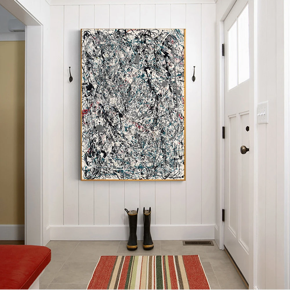 

Citon Jackson Pollock《Number-19》Canvas Modern Art Oil Painting World Famous Artwork Poster Picture Wall Decor Home Decoration