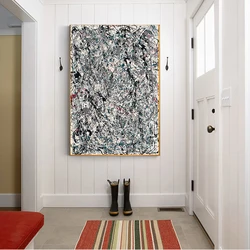Citon Jackson Pollock《Number-19》Canvas Modern Art Oil Painting World Famous Artwork Poster Picture Wall Decor Home Decoration