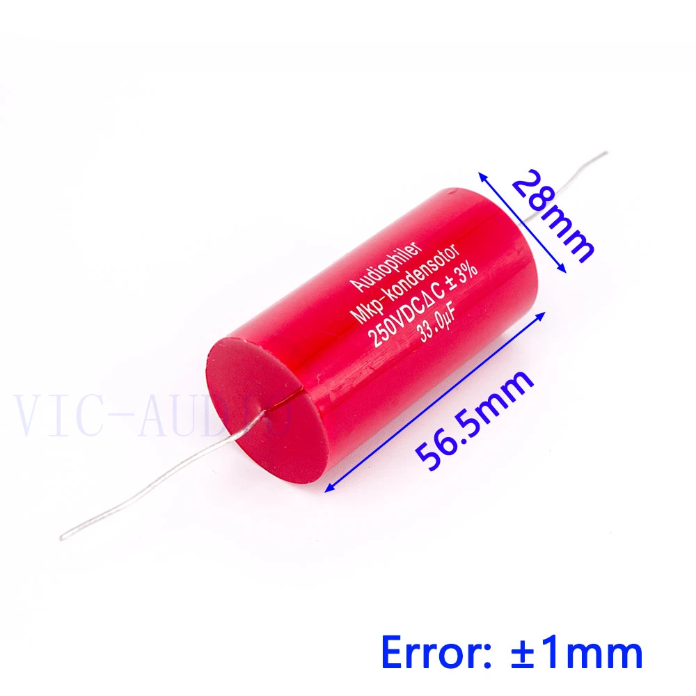 Audiophiler Mkp Capacitor 33uf 250V DC 3% HIFI Fever Electrodeless Capacitor Audio Capacito Coupling Frequency Dividing 33uf