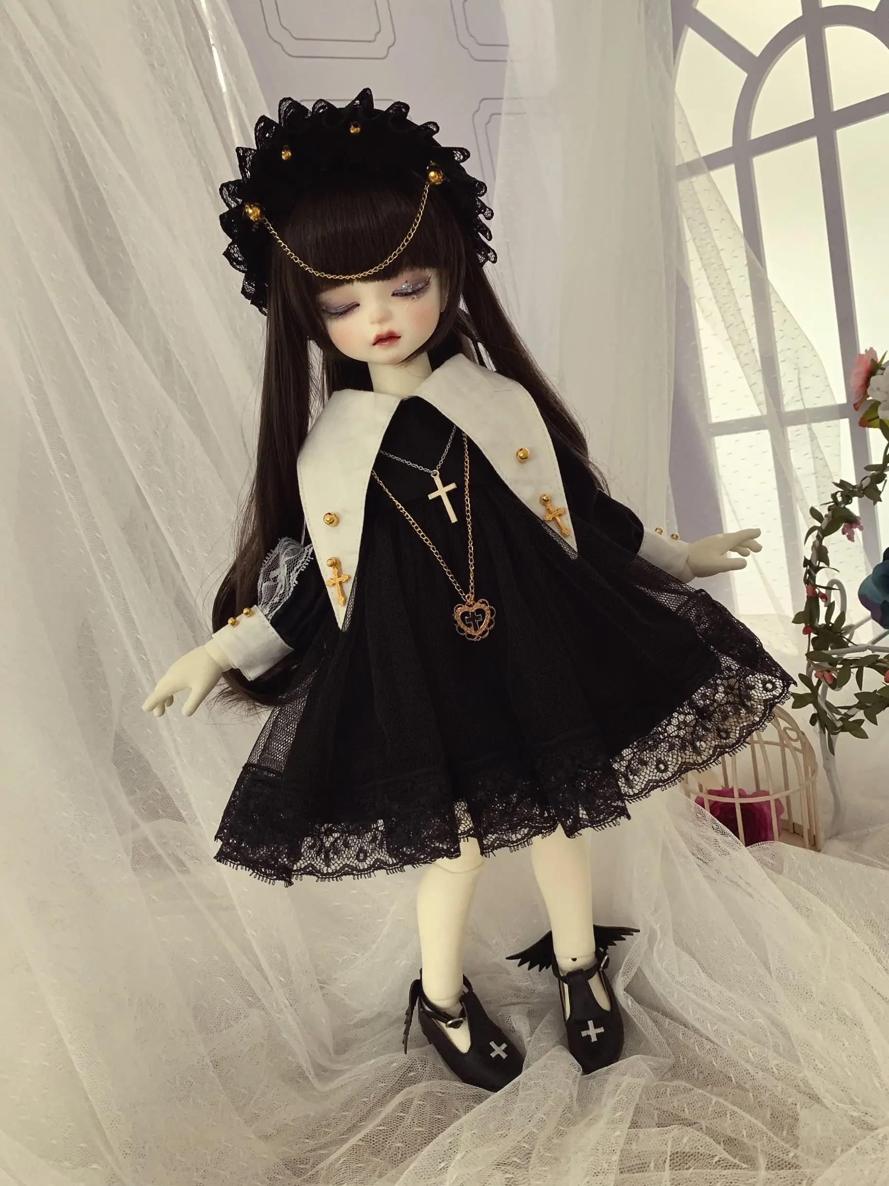 1/6 1/4 1/3 scale BJD clothes accessories Western-style White wedding dress for BJD/SD YOSD MSD SD13 Blyth doll C0556