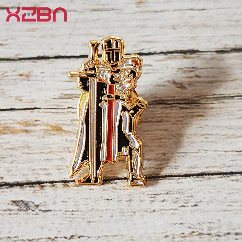 Masonic Lapel Pins Badge Mason Freemason Freemaonary  Knight Knightship Banquet Brooches Gold Plated  Exquisite Souvenirs Gifts