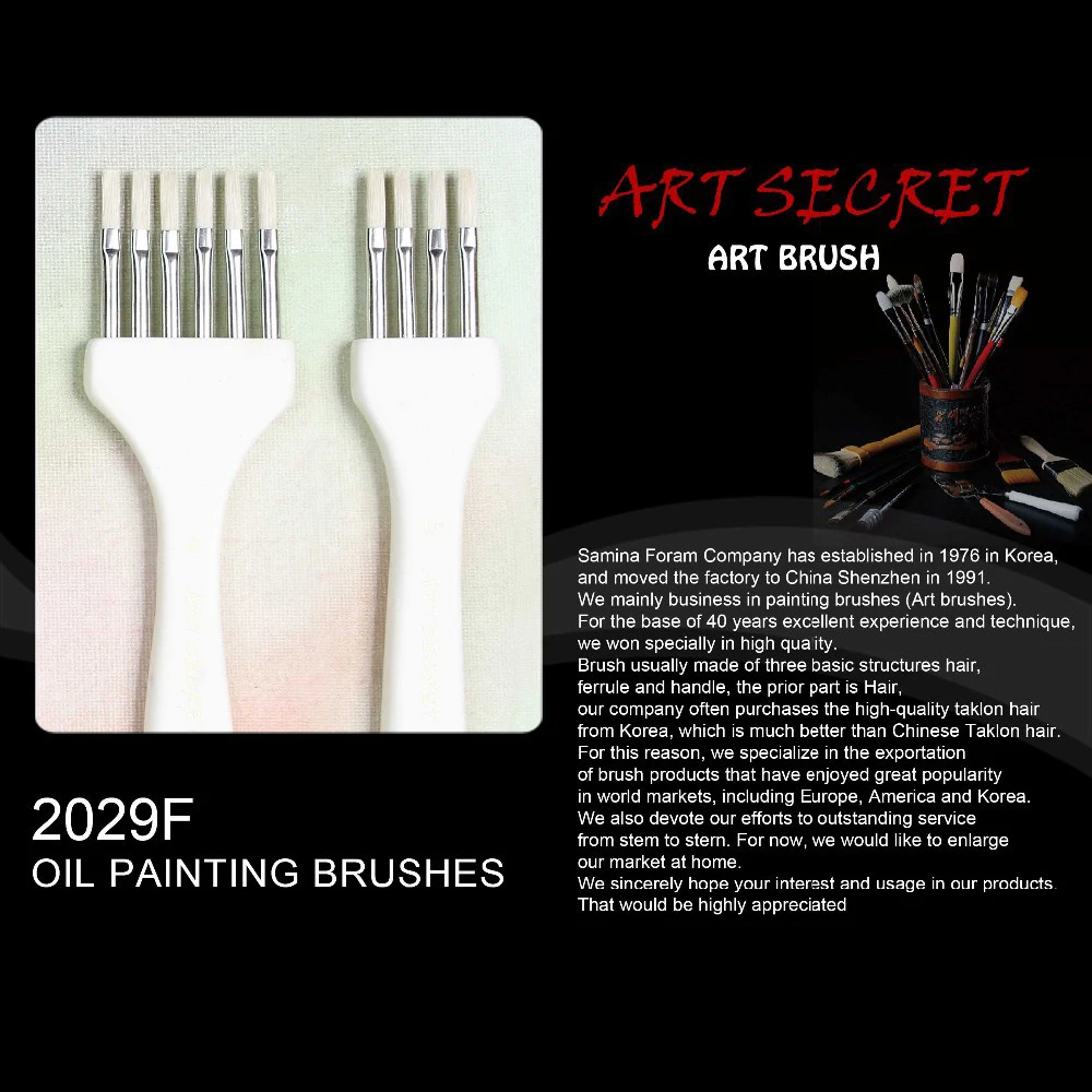 Artsecret Vork Hoofd Schilderen Borstel Varkenshaar Haar Art Supplies Voor Kunstenaars Tekening No.2029F