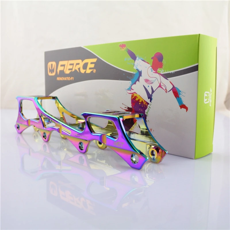 Rockered 243mm 231mm 219mm Inline Skate ramki do jazdy na łyżwach Patines, banana na biegunach typu z kolorowe Rainbow, garnitur dla sportowców FSK — zdjęcie 2