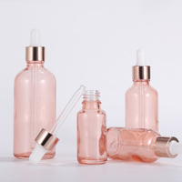 10pcs Pink Glass Dropper Bottle 5-100ml Aromatherapy Liquid Essential Basic Perfume Tubes Massage Oil Pipette Refillable Bottles