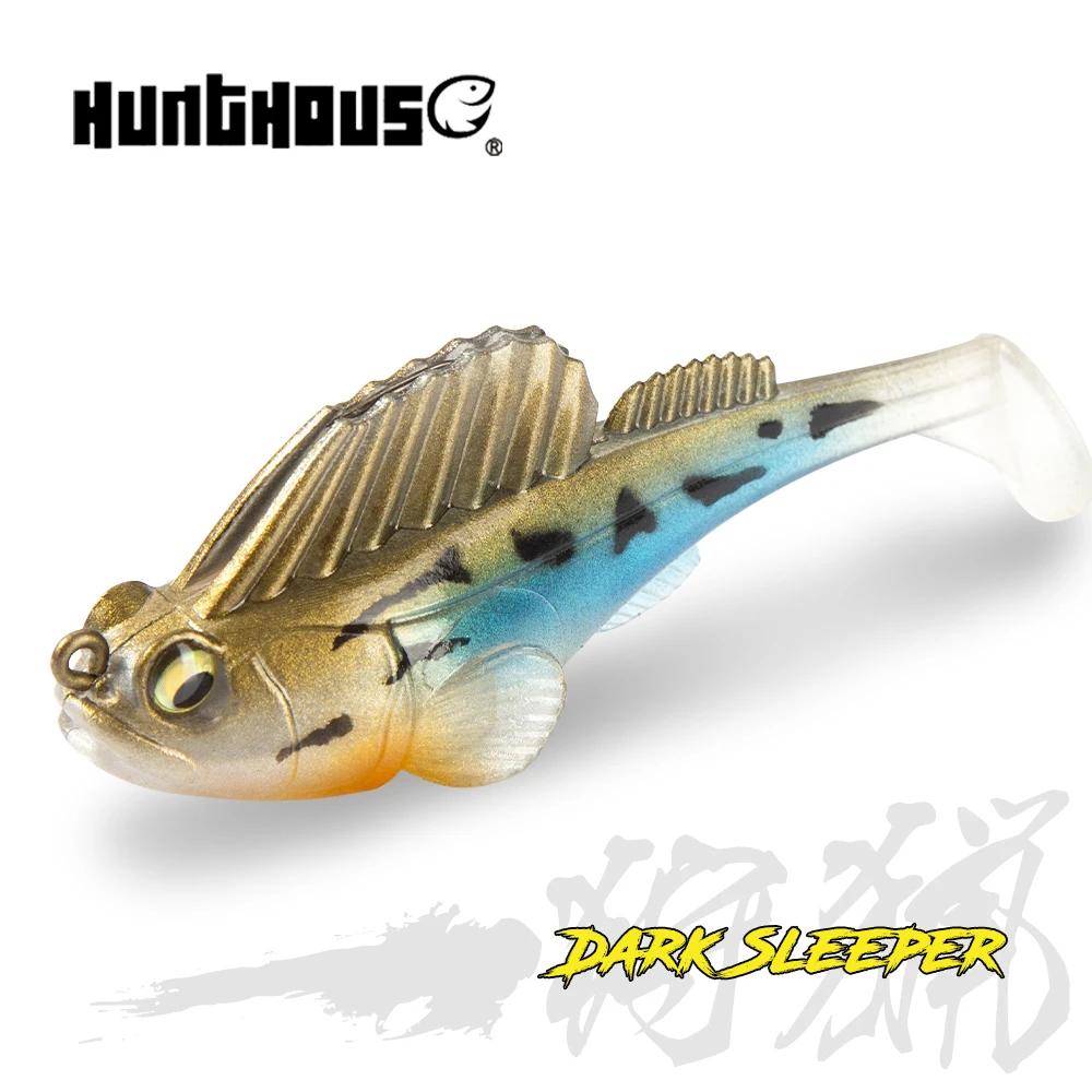 

Hunthouse head Swimbaits soft lure 3 inch 3/8oz fishing pike lure perch lure Paddle Tail Swimbait Dark Sleeper leurre