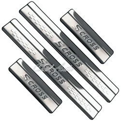 For Suzuki SX4 S-Cross SCross Accessory 2024 2023 2022-2014 Stainless Chrome Car Door Sill Kick Scuff Plate Protector Trim Cover