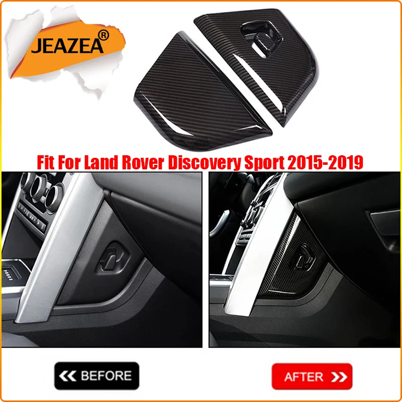 

JEAZEA Carbon Fiber ABS Side Central Control Panel Sticker Cover Fit For Land Rover Discovery Sport 2015 2016 2017 2018 2019