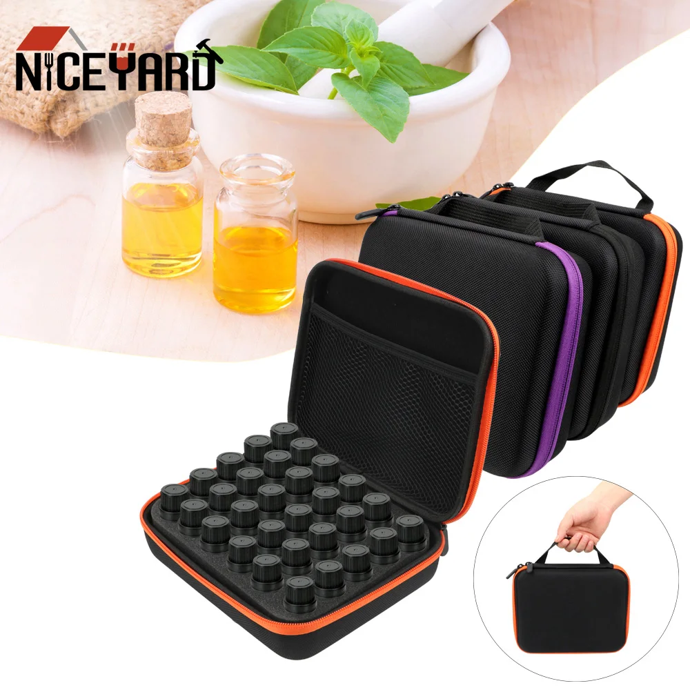 Portable Travel Cosmetic Organizer Multifunction Nail Polish Storage Bag 30 Bottles 5ML Essential Oil Case Perfume Oil Box