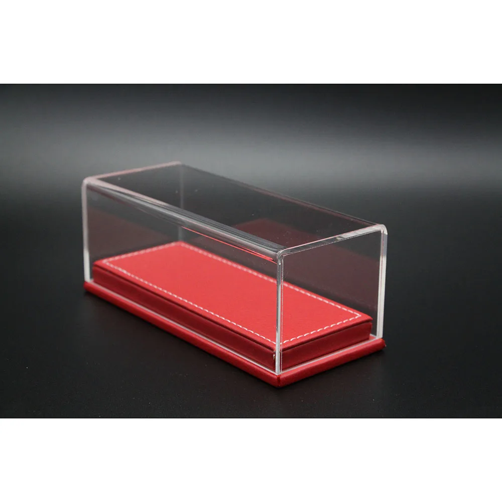 1/43 Display Case box For Diecast Model Car Handmade Acrylic Storage Box High-grade Leather Flannelette Base 6.89*2.76*2.76 In