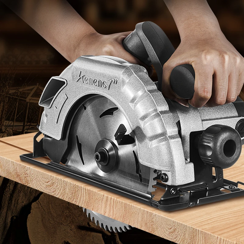 Woodworking circular saw 7 inch portable electric saw cutting machine home wood chipper can be flipped