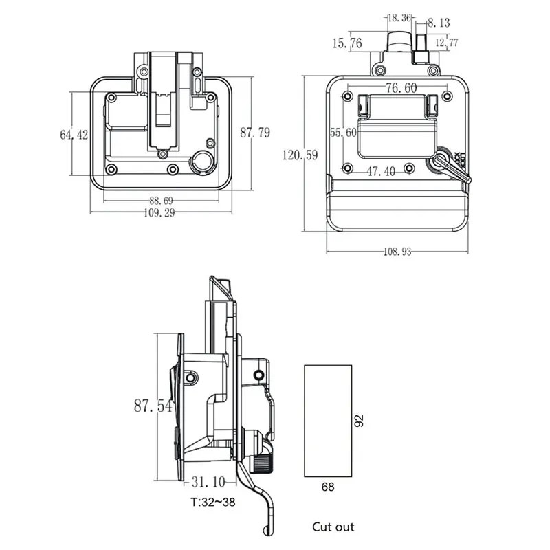 RV door Lock zinc alloy door lock Motorhome inside and outside double open Lock Caravan Camper Trailer Accessories chest Lock